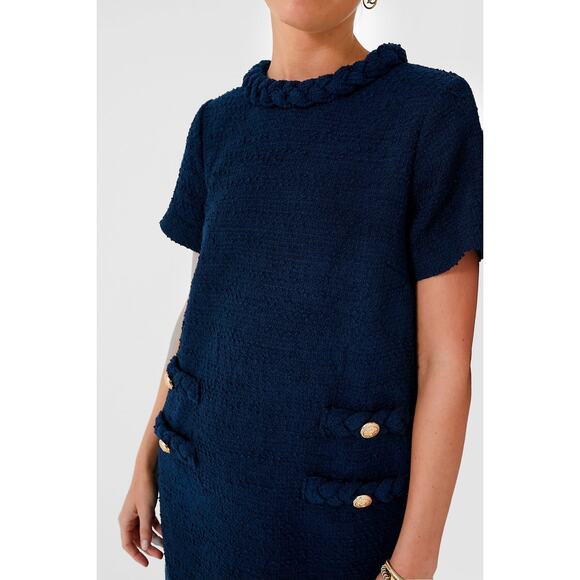 TUCKERNUCK Navy Tweed Jackie Dress Size XXL NWT Retail $268 Tuckernuck - Picture 5 of 6